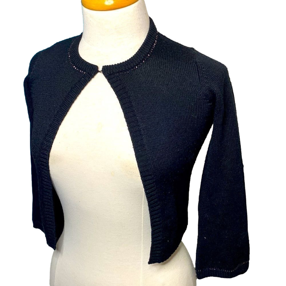 𝅺🌷 Guess 🌷 Black Wool  Crop Cardigan Sweater